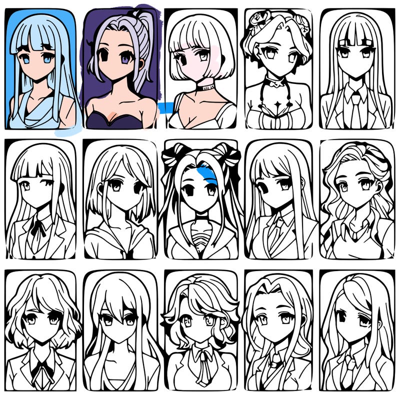 girls that look diffrent anime