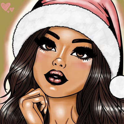 realistic christmas girl with lips