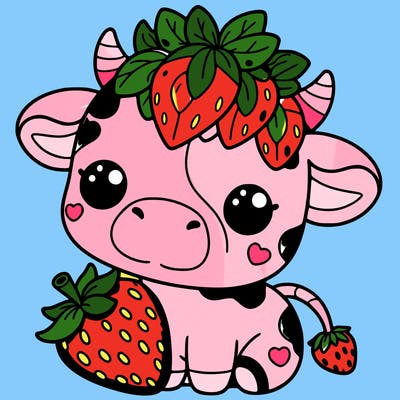 cute strawberry cow