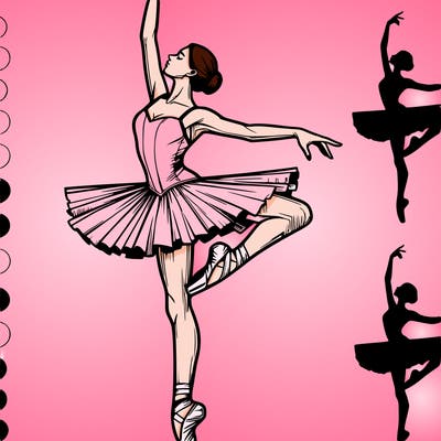 realistic ballerina silhouette