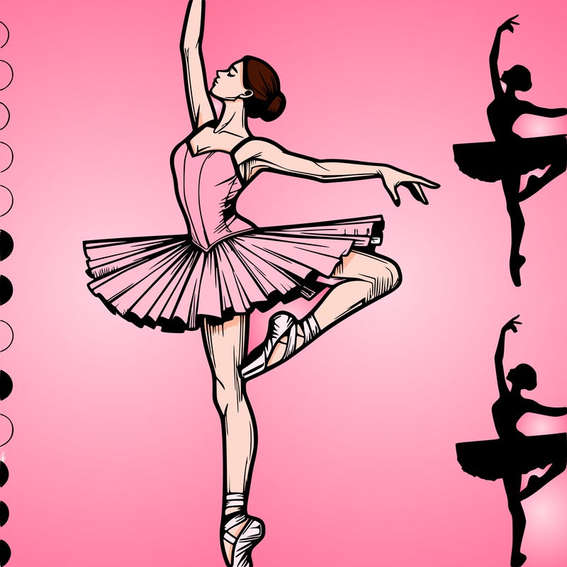 realistic ballerina silhouette
