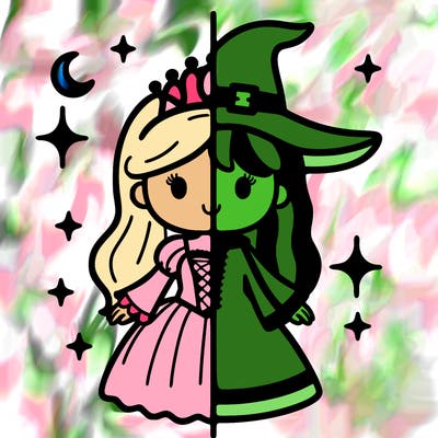 split princess and witch