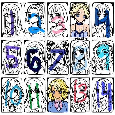 girls that look diffrent anime