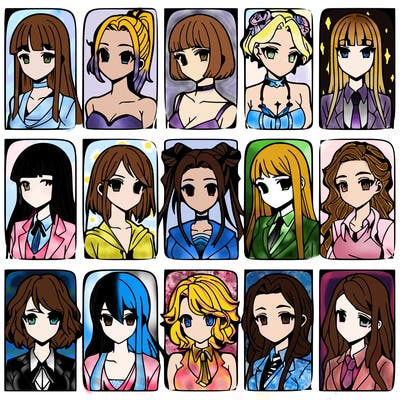 girls that look diffrent anime