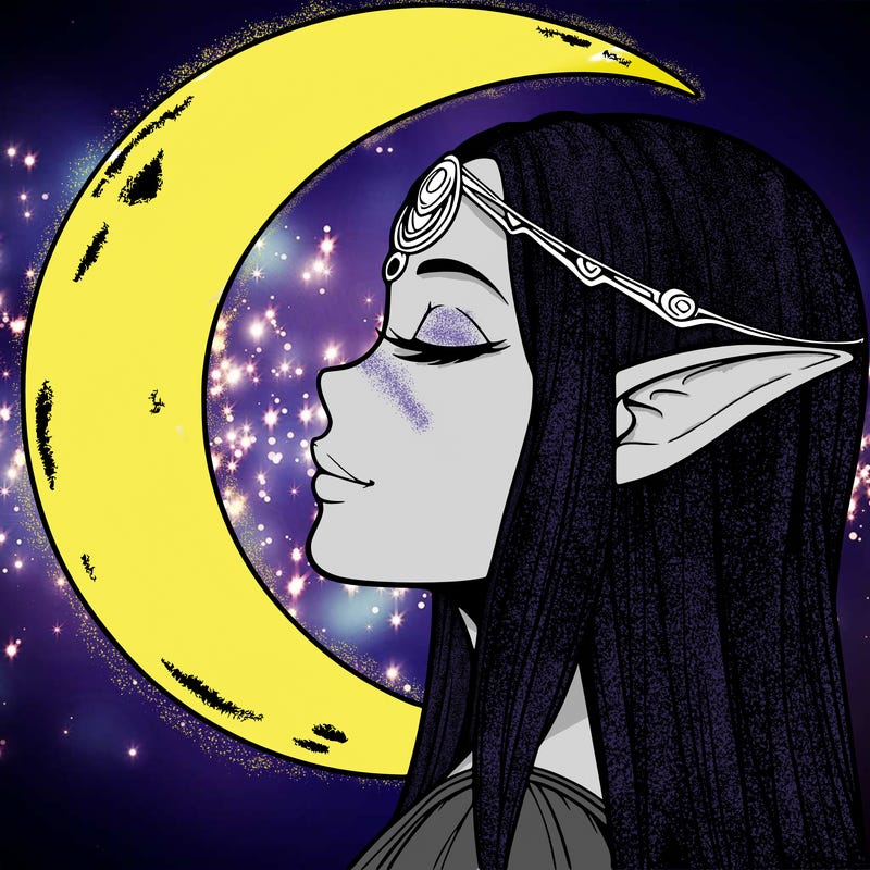 a realistic moon elf
