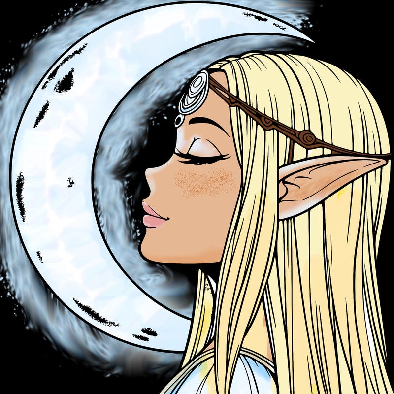 a realistic moon elf