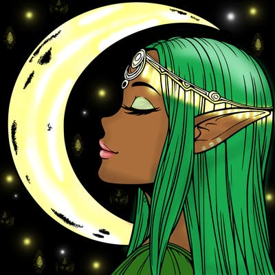 a realistic moon elf