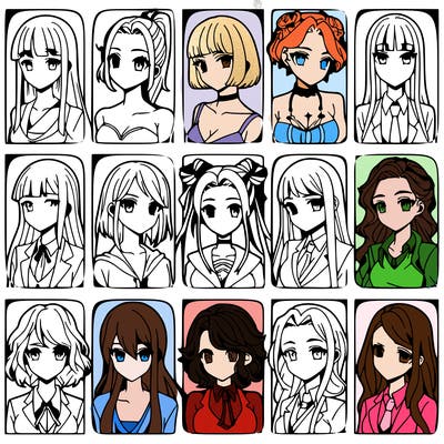 girls that look diffrent anime