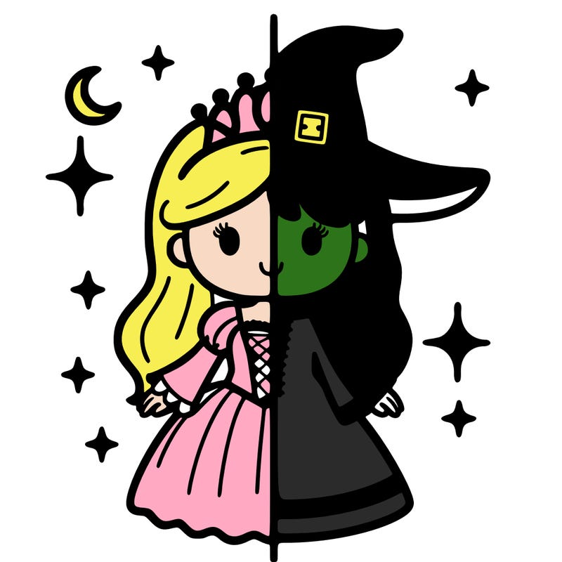 split princess and witch