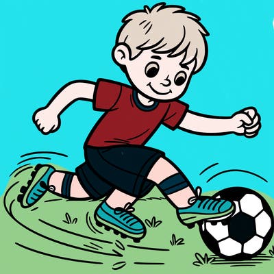 boy playing soccer