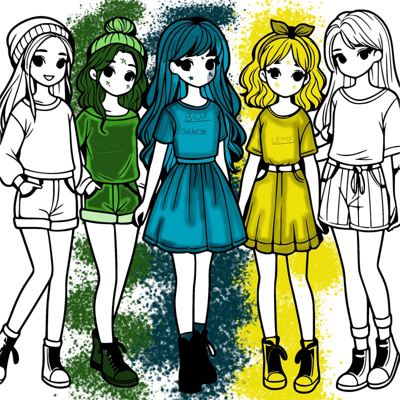 a group of five girls
