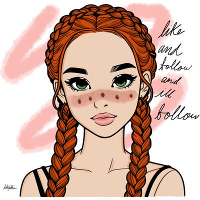 realistic girl with braids