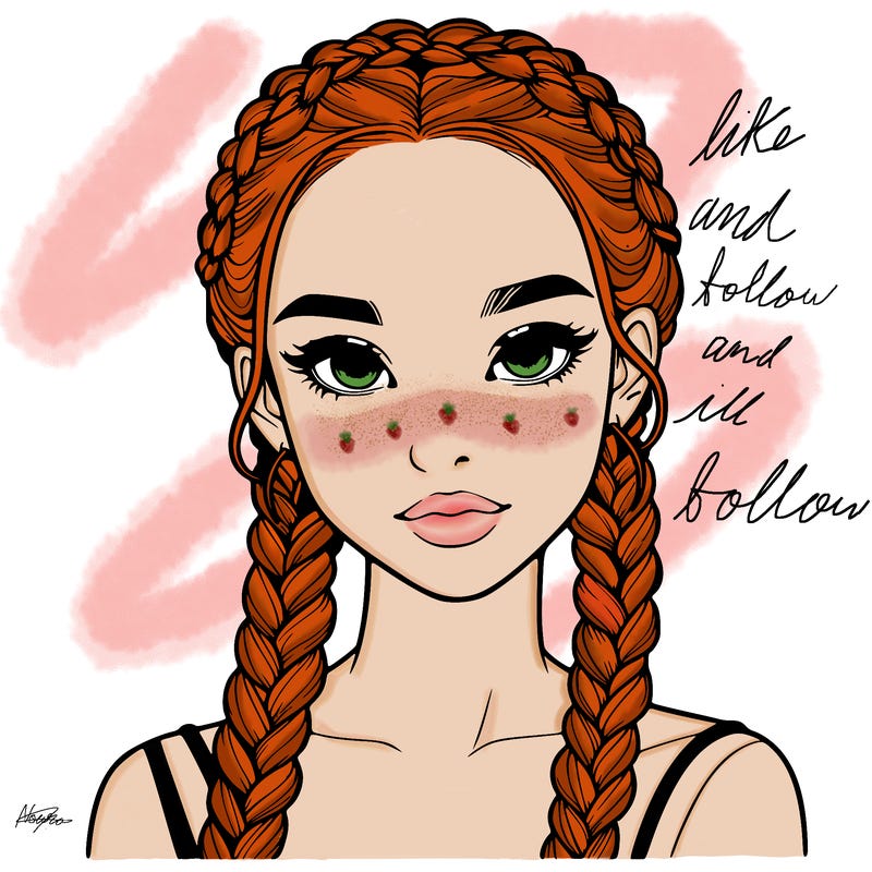 realistic girl with braids