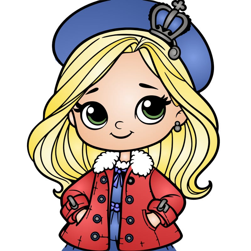 a princess with a jacket and a hat