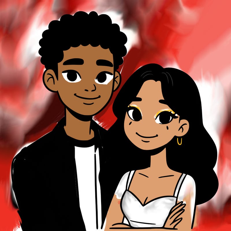 black woman and asian man couple