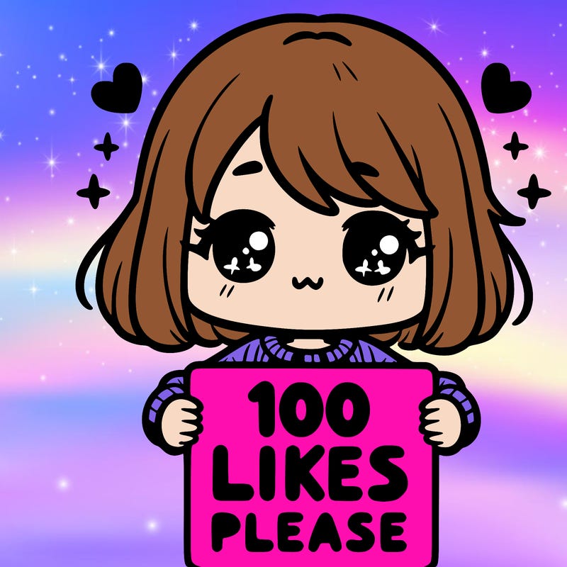 cute girl holding a sign saying 100 likes please