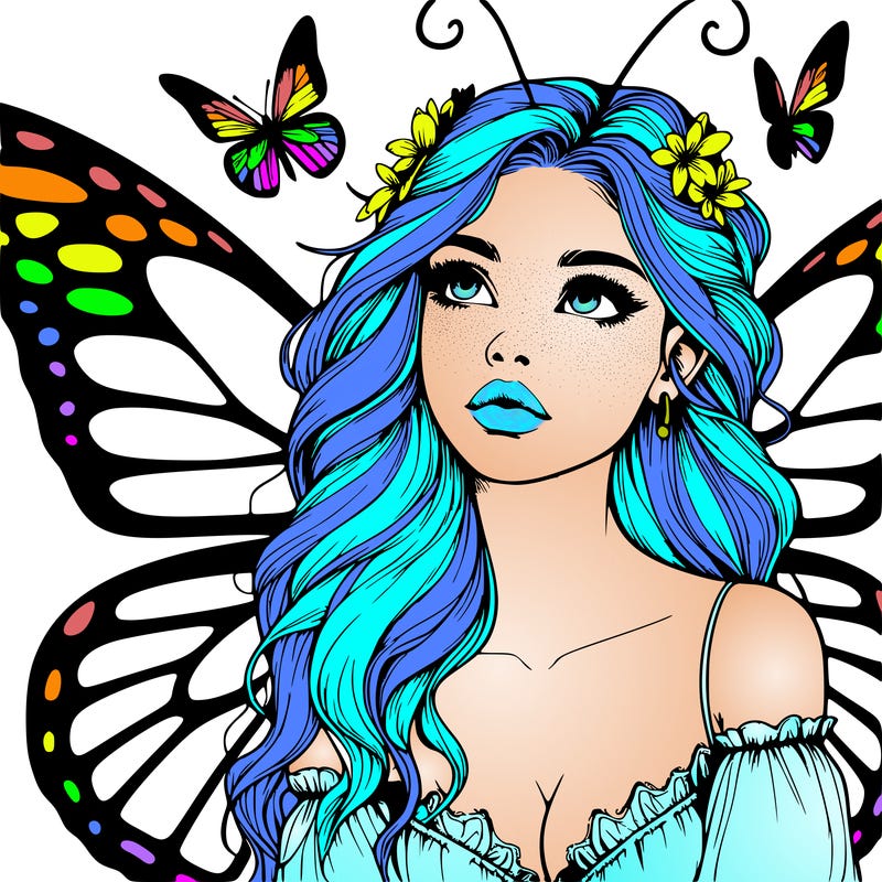 butterfly fairy realistic girl