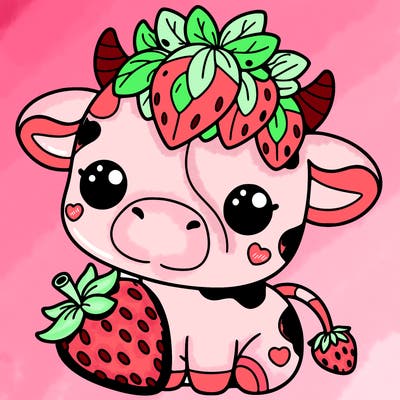 cute strawberry cow