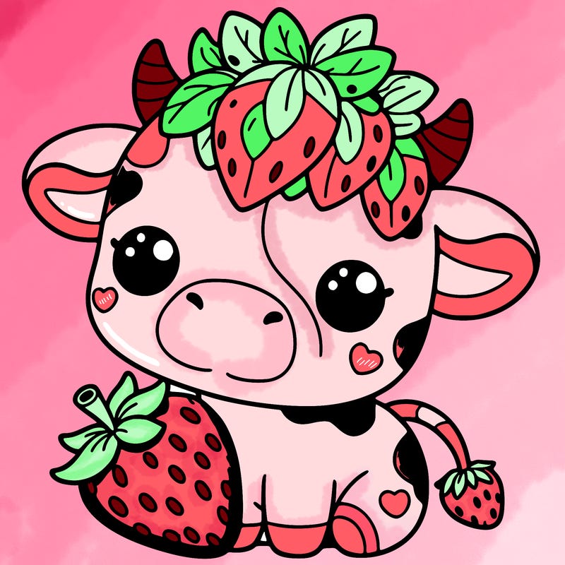 cute strawberry cow