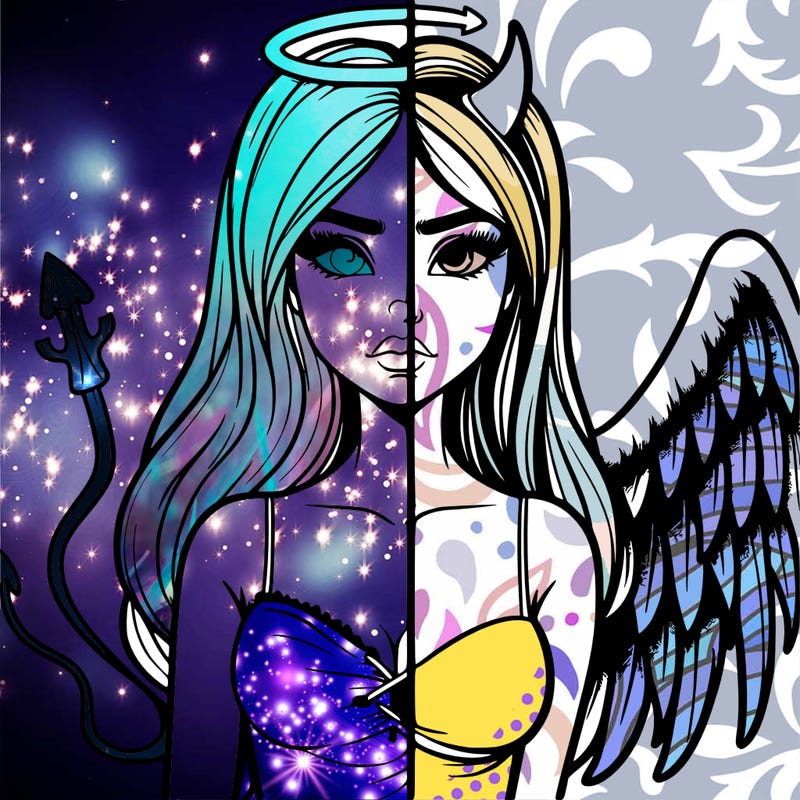 devil vs angel realistic girl