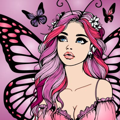 butterfly fairy realistic girl