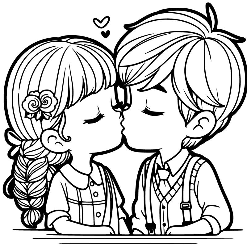 girl and a boy kissing