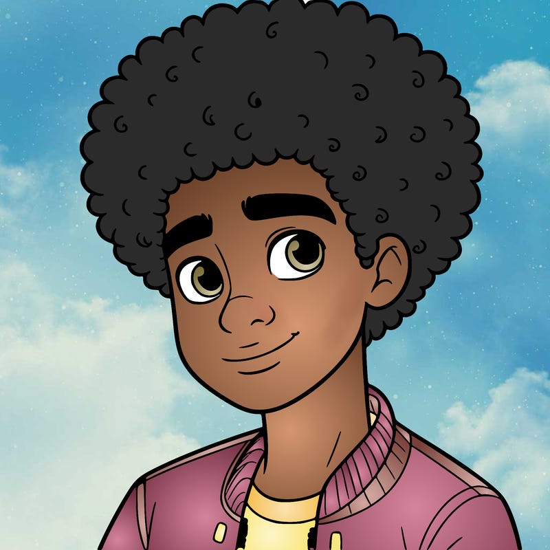 teen boy with afro