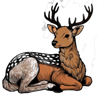 realistic deer with antlers