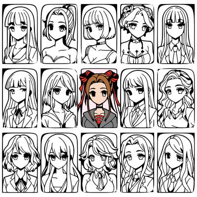 girls that look diffrent anime