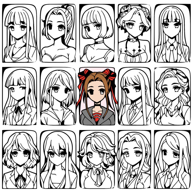 girls that look diffrent anime