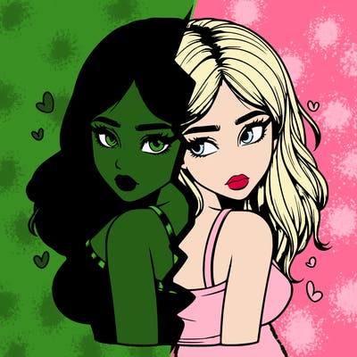 realistic girl split