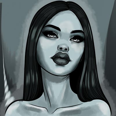 realistic woman with full lips