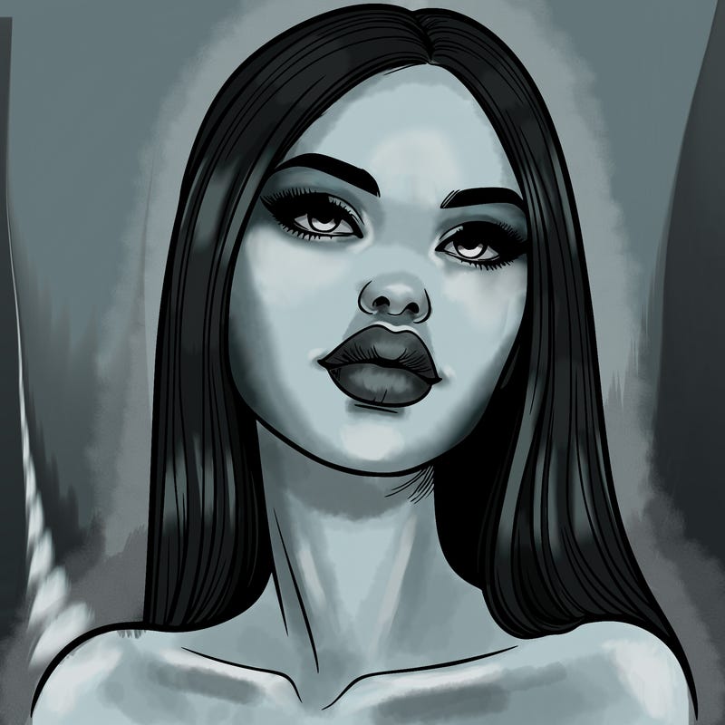 realistic woman with full lips