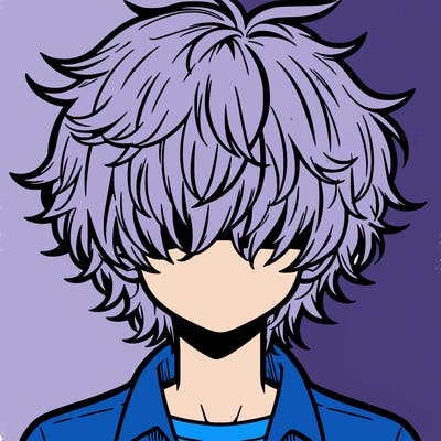 manga boy fluffy hair covering his eyes