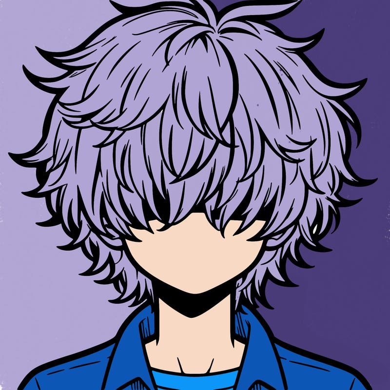 manga boy fluffy hair covering his eyes