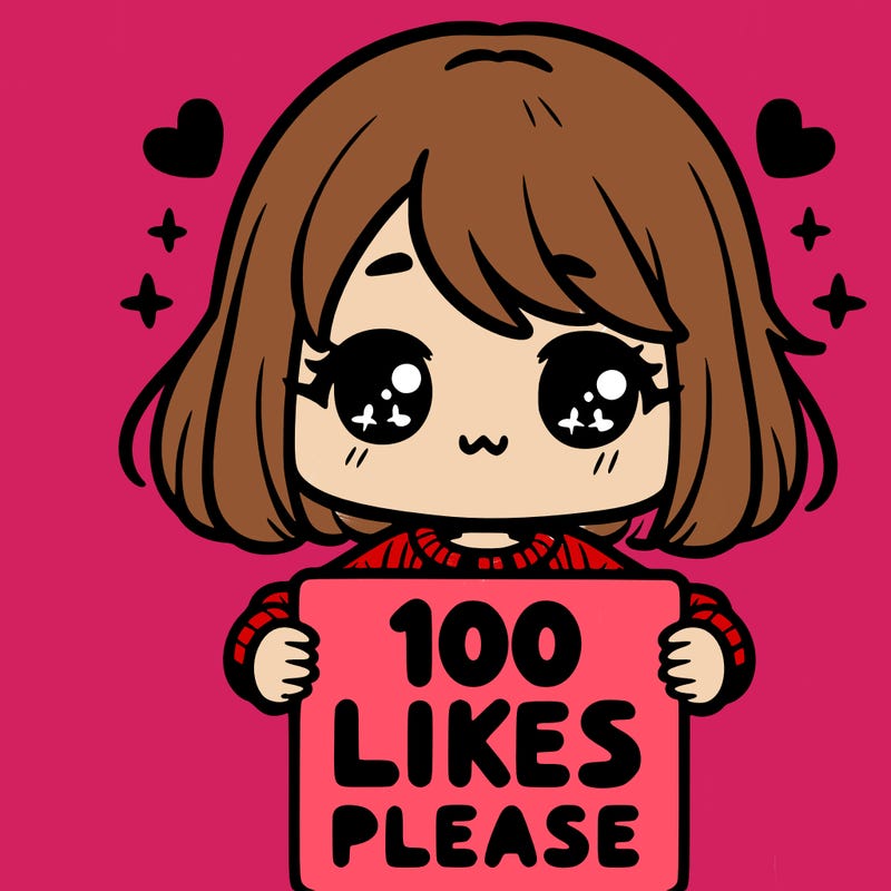 cute girl holding a sign saying 100 likes please