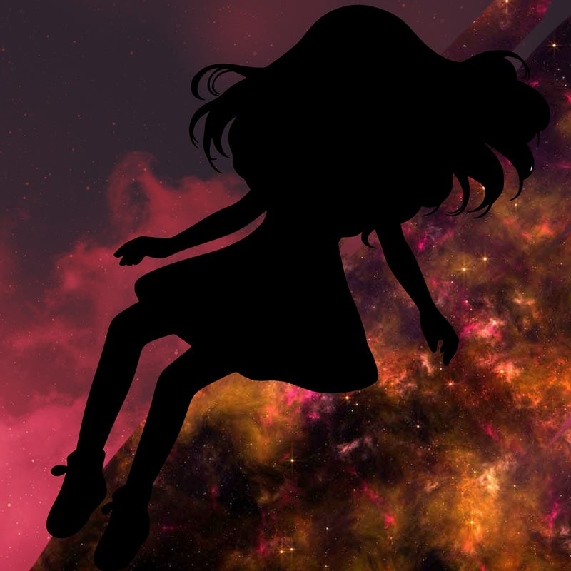 realistic girl floating