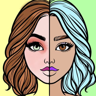 realistic girl split half