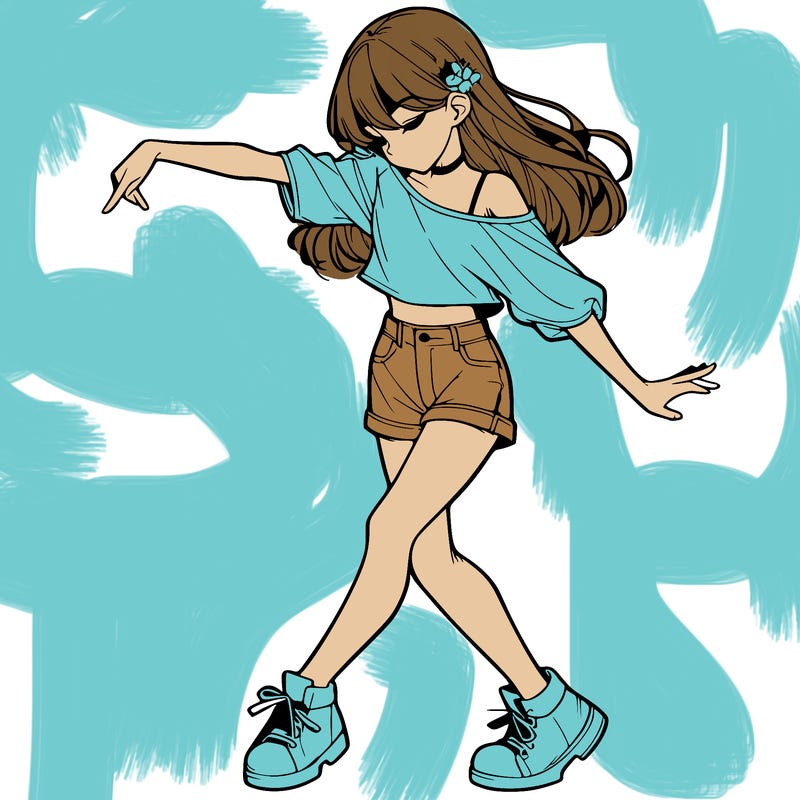 realistic girl danceing