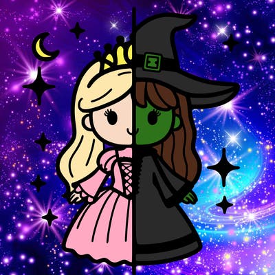 split princess and witch