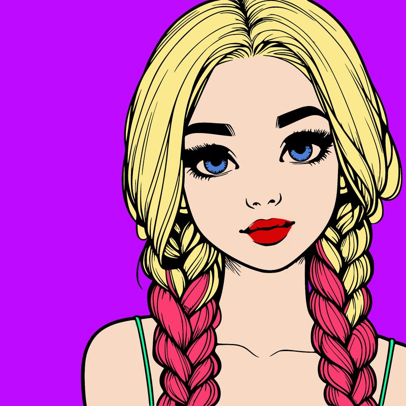 realistic girl with braids