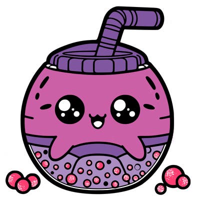 kawaii boba realistic