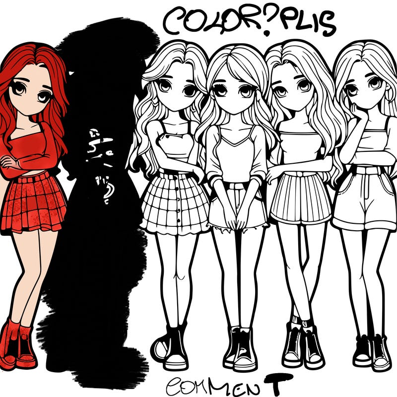 a group of girls realistic