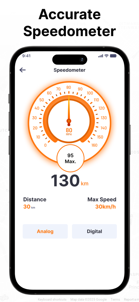 Camera Detector:Speed Tracker - Interfaz de velocímetro analógico con seguimiento de velocidad en tiempo real y monitorización de distancia