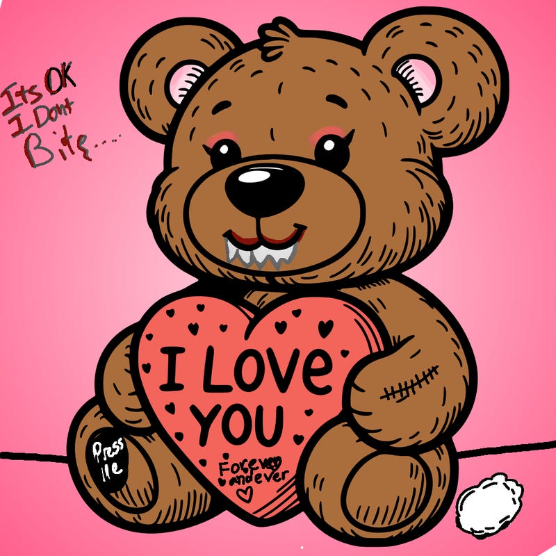 teddy bear holding an i love you heart