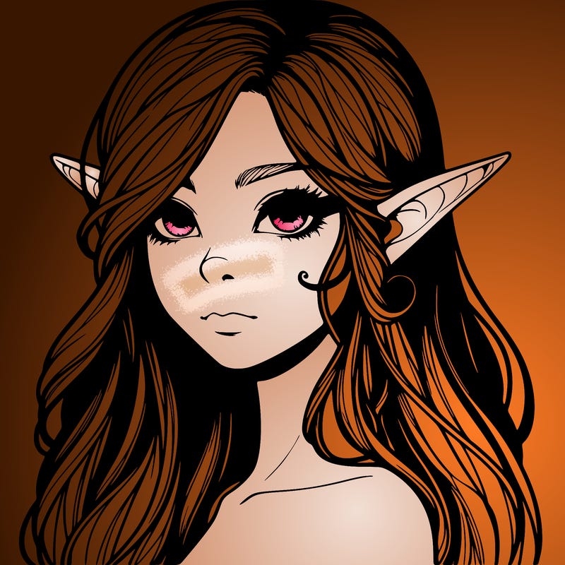 elf girl realistic dark fantasy