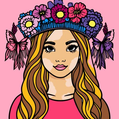 girl with flowers crown