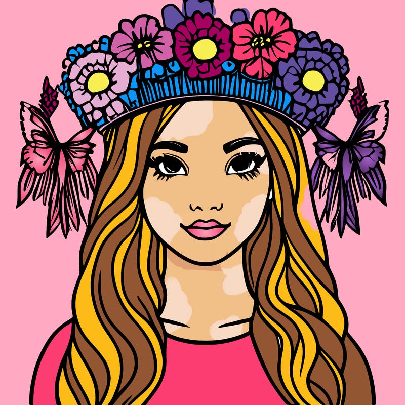 girl with flowers crown