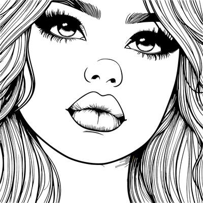 really realistic girl with lips