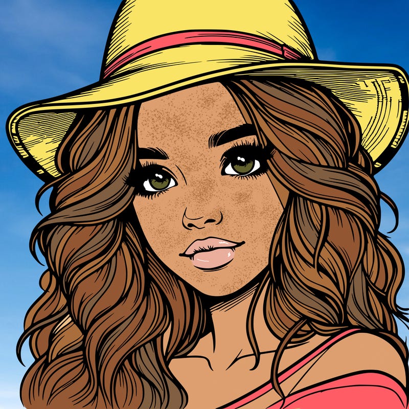 realistic girl with hat